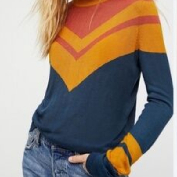 FP Movement by Free People Multicolor Chevron Soft Long Sleeve Top - Picture 5 of 8